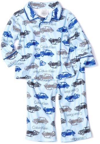 Calvin Klein Baby-Boys Infant Cars Allover Print Pajama Set