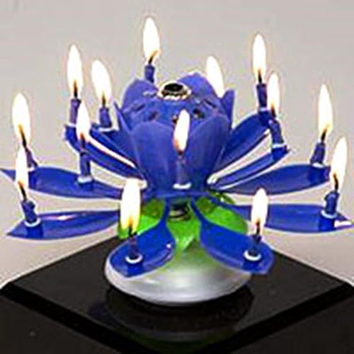 Musical Flower Birthday Candles Blue