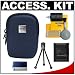 Nikon Coolpix Soft Blue Camera Carrying Case + Cameta Accessory Kit for L15, L18, P60, S51, S51c, S200, S210, S500, S510, S520, S550, S600, S700, S52 & S52c Digital Cameras