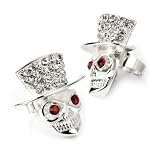 Crystal Skull Fashion Ring Silver