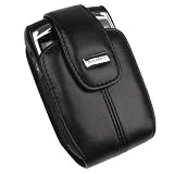 RIM Blackberry 8800, 8830 PDA Permium OEM Original Lambskin Black Leather Swivel Holster Case with Belt Clip -13143-001
