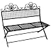 Outdoor BLACK METAL FOLDING Patio Bench
