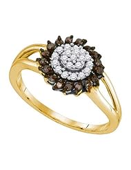 0.25CTW COGNAC DIAMOND FASHION RING