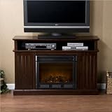 SEI Kingsbury Media Console with Electric Fireplace, Espresso