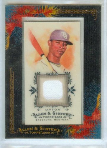 B.J. Upton 2009 Allen & Ginter's Baseball Game Worn Jersey Card # AGR-BU / Tampa Bay Rays
