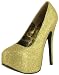 Bordello by Pleaser Women's Teeze-31G Pump,Gold Mini Glitter,8 M US