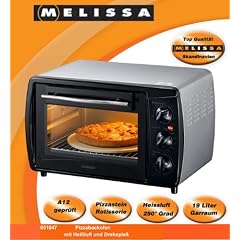 Edelstahl Minibackofen 1380W mit Drehspie� Pizzastein Timer Ober und Unterhitze