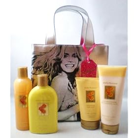 Victoria's Secret Garden Amber Romance Lotion Skin Care SET and Limited Edition Supermodel Tote Bag - 5 Pcs Gift SET