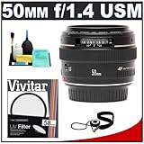 Canon EF 50mm f/1.4 USM Lens + UV Filter + Accessory Kit for Canon EOS 30D, ....
