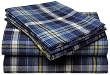 Pinzon 160-Gram Yarn-Dyed Flannel Twin Sheet Set, Blue Plaid
