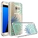 Galaxy S7 Edge Case, SmartLegend Retro Totem Half Mandala Floral Pattern Crystal Transparent Acrylic PC Hard Back Cover with TPU Slim Bumper Frame Hybrid Protective Case for Samsung S7 Edge - Clear
