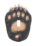 Bear Paw Single Switch Electrical Cover / Plate - Black Grizzly Claw Cabin