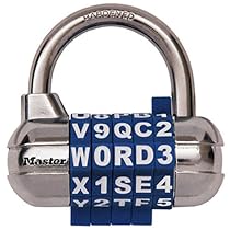 Master Lock 1534D Password Plus Combo Lock in Black, Blue, Red, White, Colors may Vary, 1-Pack
