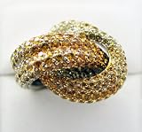 : 18k White Gold Diamond and Sapphire Palmiero Jewellery Design Ring
