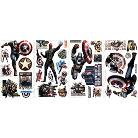 RoomMates RMK1640SCS Captain America Movie Peel and Stick Wall Decals