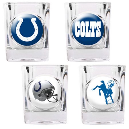 NFL Indianapolis Colts Four Piece Square Shot Glass Set (Individual Logos)