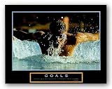 Goals - Swimmer by Motivational 10x8 Art Print Poster