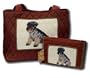 Claws Collection Needlepoint Schnauzer Quilted Tote Bag Purse and Wallet Set QT-W-313