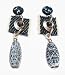 Billie Jean Collection- Post Earrings with Cotton Denim Dangle and Agate Stone