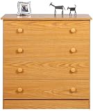 Casual 4 Drawer Chest In Oak Finish By Prepac Furniture