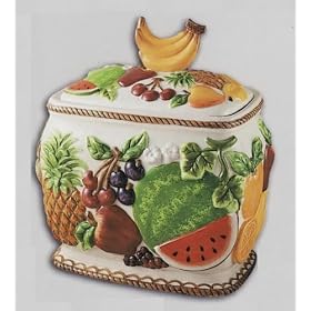MIXED FRUIT Large 3-D Cookie Jar *NEW* by KMC/KK-MixedFruit