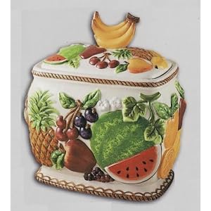 MIXED FRUIT Large 3-D Cookie Jar *NEW* by