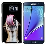BearCase / Hard Back Shell Plastic Case Protection Cover /// Samsung Galaxy Note 5 /// Greyhound Tongue Lick Dog Mutt