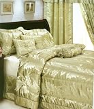 7pc King Size Green Jacquard Comforter Bed in a Bag Set