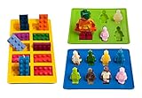 Lucentee® Silly Candy Molds & Ice Cube Trays - Lego Building Bricks and Figures - with Bonus Recipe Ebook