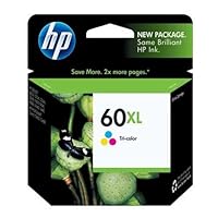 HP Genuine 60XL CC644WN HY Color Ink Cartridge in foil packaging