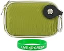 Nylon Hard Shell Carrying Case (Green) for Canon PowerShot SD940IS Digital Camera Silver