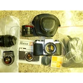Asahi Pentax - Honeywell w/case, strap, k1000 manual, Super-Takumar 1.8/55, Minolta 35/80 Powerzoom, Xm2 meter, auto 2x conv., adaptor ring, shutter cables.