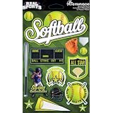 Reminisce Real Sports Softball 3D Sticker Sheet