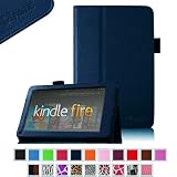 FINTIE (Navy) Slim Fit Folio Stand Leather Case for Amazon Kindle Fire 7" Tablet -10 Color Options (does not fit Kindle Fire HD)