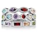 Sterling Silver Ring Multicolor Cubic Zirconia CZ 3 Stackable Ring Set - For Valentines Day Gift