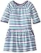 Marmellata Girls' Green Striped Knit Pocket Dress