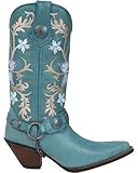 Durango Boot Women's DCRD016 12" Floral Harness Crush,Powder Blue,US 8.5 M