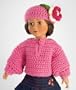 Pink Christmas Sweater and Hat ~ Hand Crafted in USA Fits 18 " American Girl Dolls