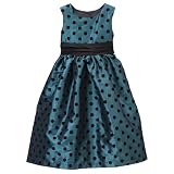 Girls' Black Dot Dress - Green