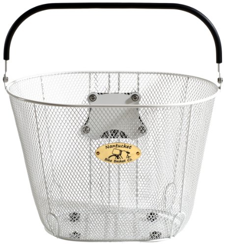 Nantucket Bike Basket CompanySurfside Collection Mesh Wire Adult Bike Basket with Quick Release (White) On Sale