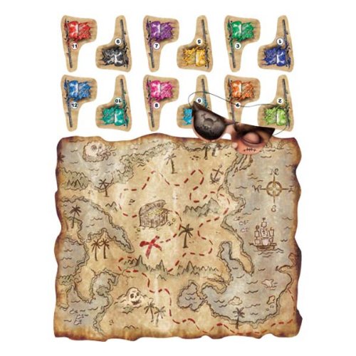 Pirate Treasure Map Party Game (mask & 12 flags included) Party Accessory  (1 count) (1/Pkg) On Sale