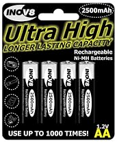 Inov8 Overnight Battery Charger with 4 x 2500mAh AA batteries