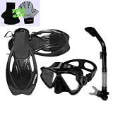 Snorkeling Scuba Dive Mask Dry Snorkel Fins Gear Set, Black, ML/XL 51iLHwStdCL. SL160 Snorkeling Scuba Dive Mask Dry Snorkel Fins Gear Set, Black, ML/XL