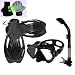 Snorkeling Scuba Dive Mask Dry Snorkel Fins Gear Set