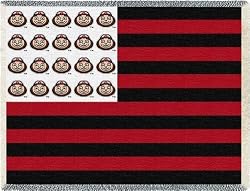 Ohio State Univ Mascot Flag Throw - 69 x 48 Blanket/Throw - Ohio State Buckeyes