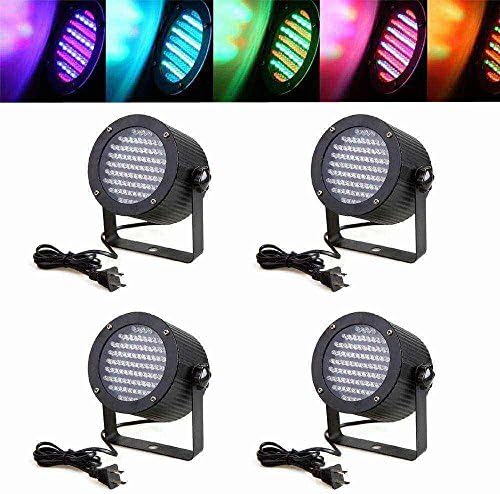 MaxMachineryUS 4X86 Par Stage Light LED Lamp Laser Disco DMX-512 DJ Show Club Lighting Aluminum Alloy Effect Simple To Handle Portable Light Equipment