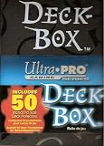 BLACK - Ultra PRO Confetti Gaming Deck Box - Includes 50 Pack of Standard Size Spectrum Black Deck Protectors and Sleeves
