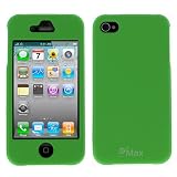 GTMax Dark Green Hard Rubber Snap On Crystal Cover Case for Verizon CMDA / AT&T GSM Apple iPhone 4S 4 4G 16GB / 32GB 4th Generation