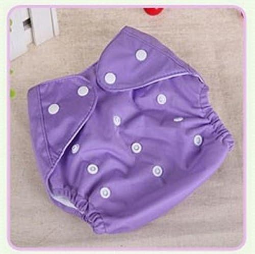 Reusable Baby Infant Nappy Cloth Diapers Soft Cover Washable One Size Adjustable (Purple)