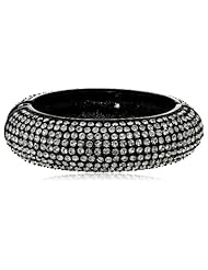 Betsey Johnson "Iconic Jet Setters" Crystal Hinged Bangle Bracelet, 8"